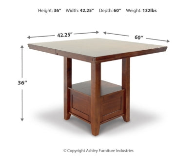 Ashley Ralene Medium Brown Counter Height Dining Extension Table