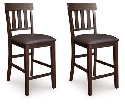 Ashley Haddigan Dark Brown Counter Height Bar Stool (Set of 2)