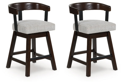 Ashley Haddigan Dark Brown Counter Height Barstool (Set of 2)