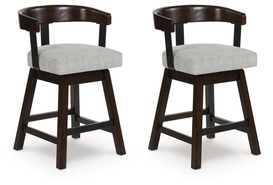 Ashley Haddigan Dark Brown Counter Height Barstool (Set of 2)