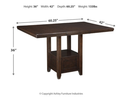 Ashley Haddigan Dark Brown Counter Height Dining Extension Table
