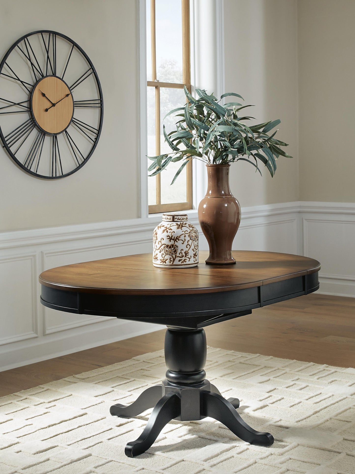 Ashley Loganeer Black Brown Dining Butterfly Extension Table