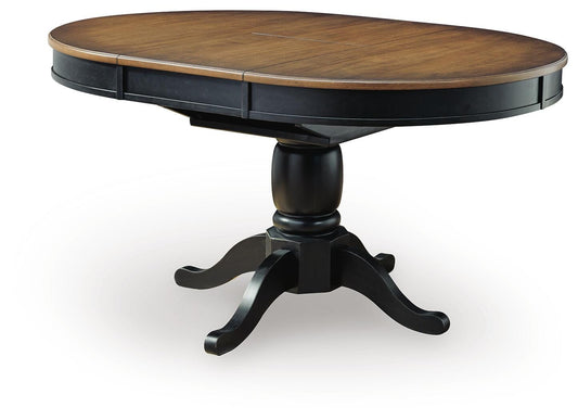 Ashley Loganeer Black Brown Dining Butterfly Extension Table