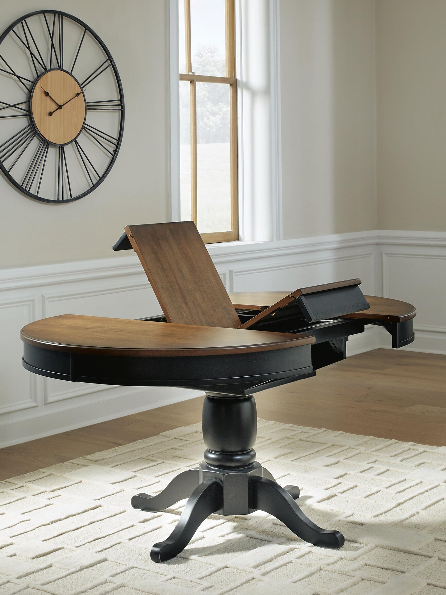 Ashley Loganeer Black Brown Dining Butterfly Extension Table