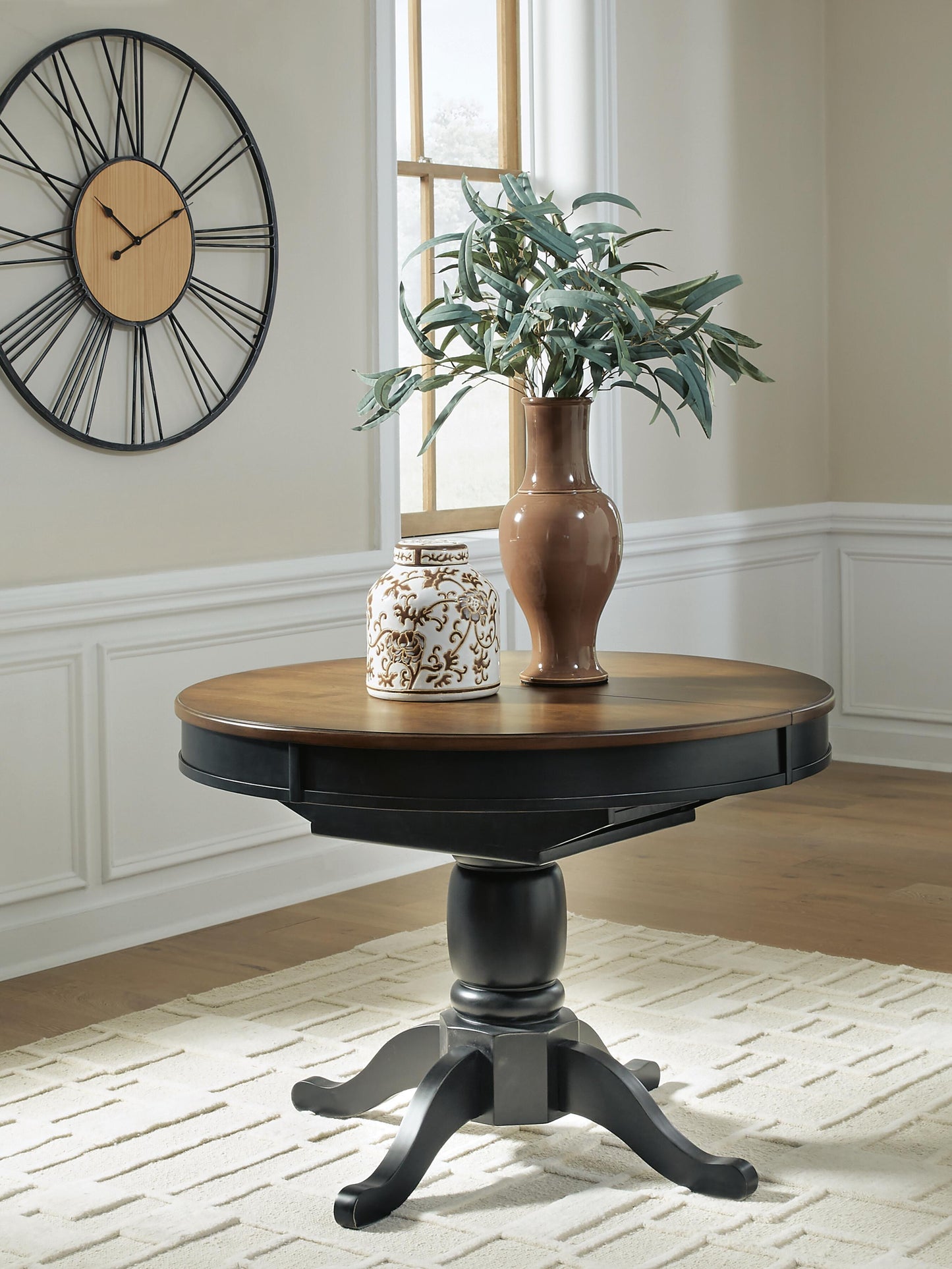 Ashley Loganeer Black Brown Dining Butterfly Extension Table