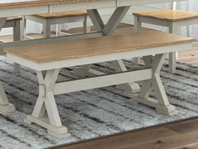 Ashley Westlinport Antique White Natural 48" Dining Bench