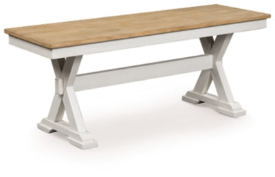 Ashley Westlinport Antique White Natural 48" Dining Bench