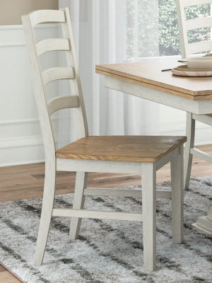 Ashley Westlinport Antique White Natural Dining Chair (Set of 2)