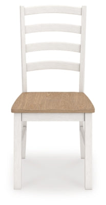 Ashley Westlinport Antique White Natural Dining Chair (Set of 2)