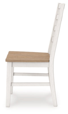 Ashley Westlinport Antique White Natural Dining Chair (Set of 2)