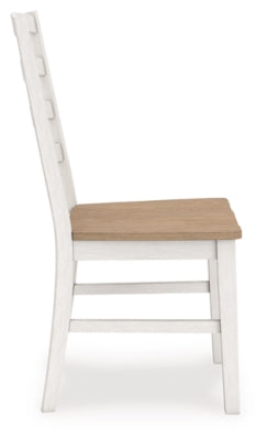 Ashley Westlinport Antique White Natural Dining Chair (Set of 2)
