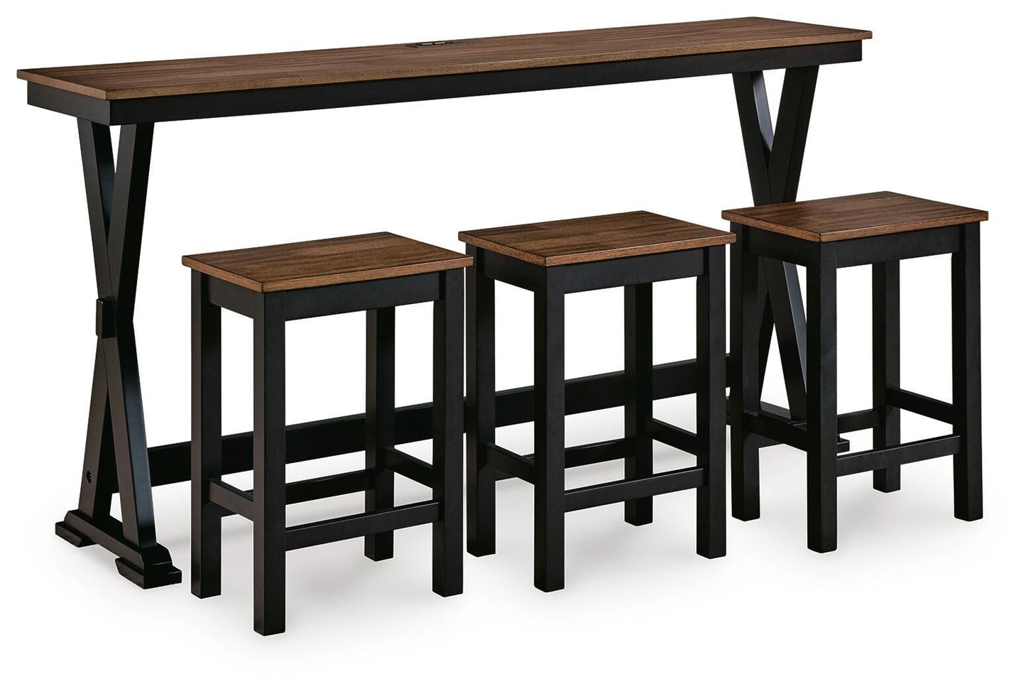 Ashley Wildenauer Brown Black Counter Height Dining Table and 3 Barstools Set (Set of 4)