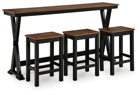 Ashley Wildenauer Brown Black Counter Height Dining Table and 3 Barstools Set (Set of 4)