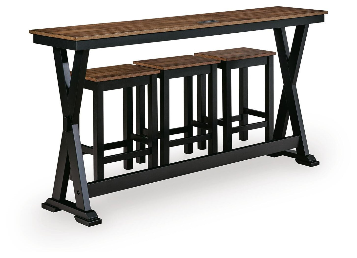 Ashley Wildenauer Brown Black Counter Height Dining Table and 3 Barstools Set (Set of 4)