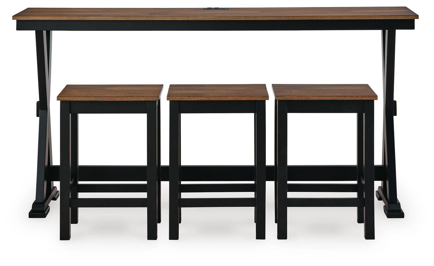 Ashley Wildenauer Brown Black Counter Height Dining Table and 3 Barstools Set (Set of 4)