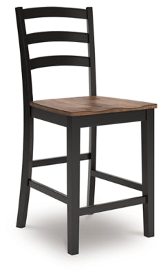 Ashley Wildenauer Brown Black Counter Height Barstool (Set of 2)