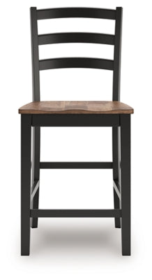 Ashley Wildenauer Brown Black Counter Height Barstool (Set of 2)