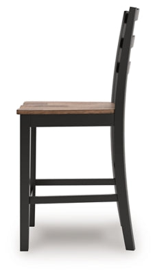 Ashley Wildenauer Brown Black Counter Height Barstool (Set of 2)