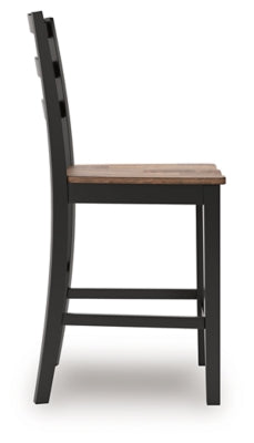 Ashley Wildenauer Brown Black Counter Height Barstool (Set of 2)