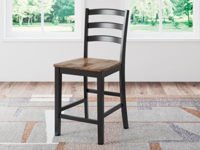 Ashley Wildenauer Brown Black Counter Height Barstool (Set of 2)