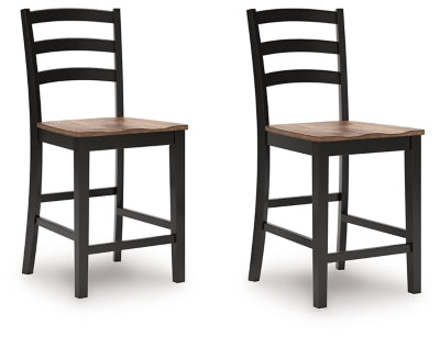 Ashley Wildenauer Brown Black Counter Height Barstool (Set of 2)