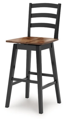 Ashley Wildenauer Brown Black Bar Height Bar Stool (Set of 2)