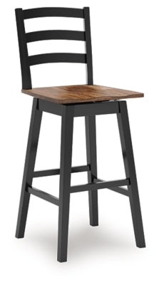 Ashley Wildenauer Brown Black Bar Height Bar Stool (Set of 2)