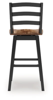 Ashley Wildenauer Brown Black Bar Height Bar Stool (Set of 2)