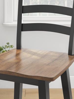 Ashley Wildenauer Brown Black Bar Height Bar Stool (Set of 2)