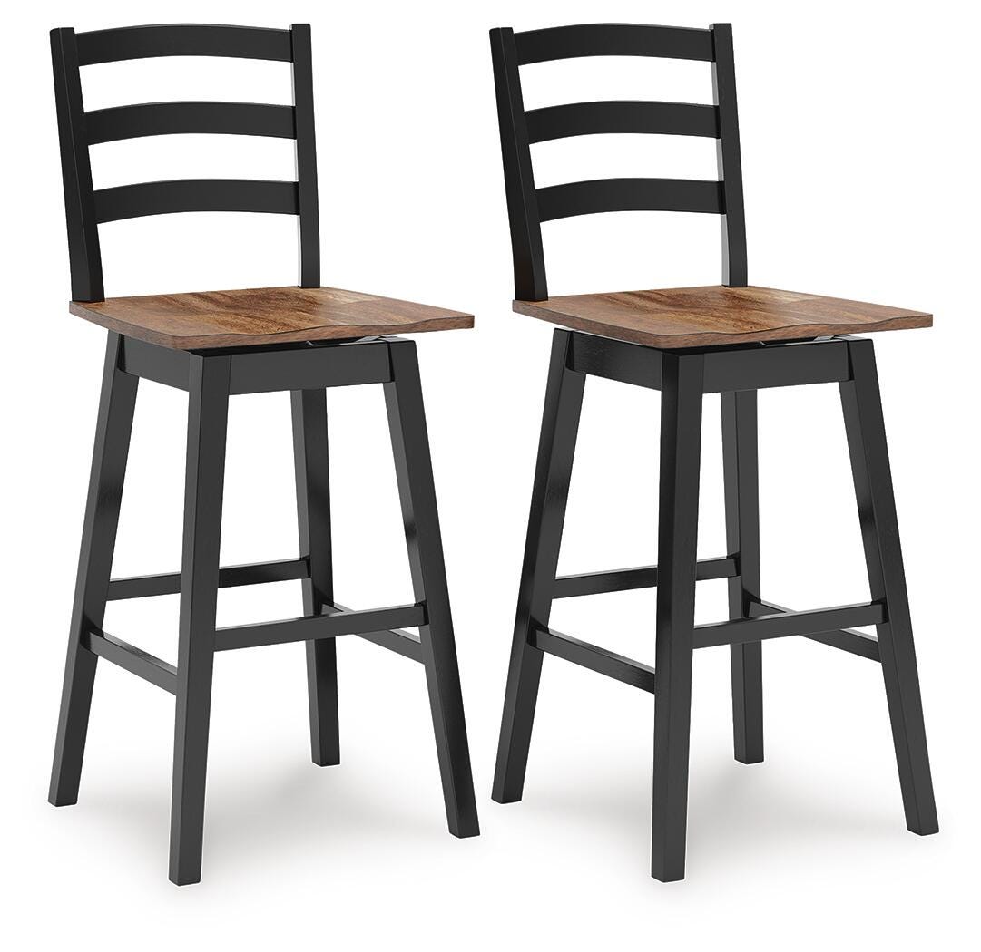 Ashley Wildenauer Brown Black Bar Height Bar Stool (Set of 2)