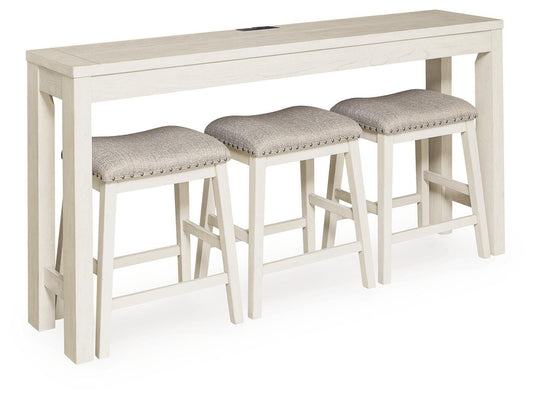 Ashley Robbinsdale Antique White Counter Height Dining Table and 3 Barstools Set (Set of 4)