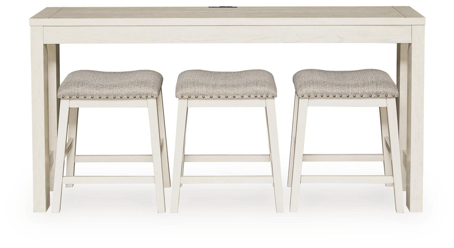 Ashley Robbinsdale Antique White Counter Height Dining Table and 3 Barstools Set (Set of 4)