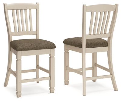 Ashley Bolanburg Two-tone Counter Height Rake-Back Bar Stool (Set of 2)