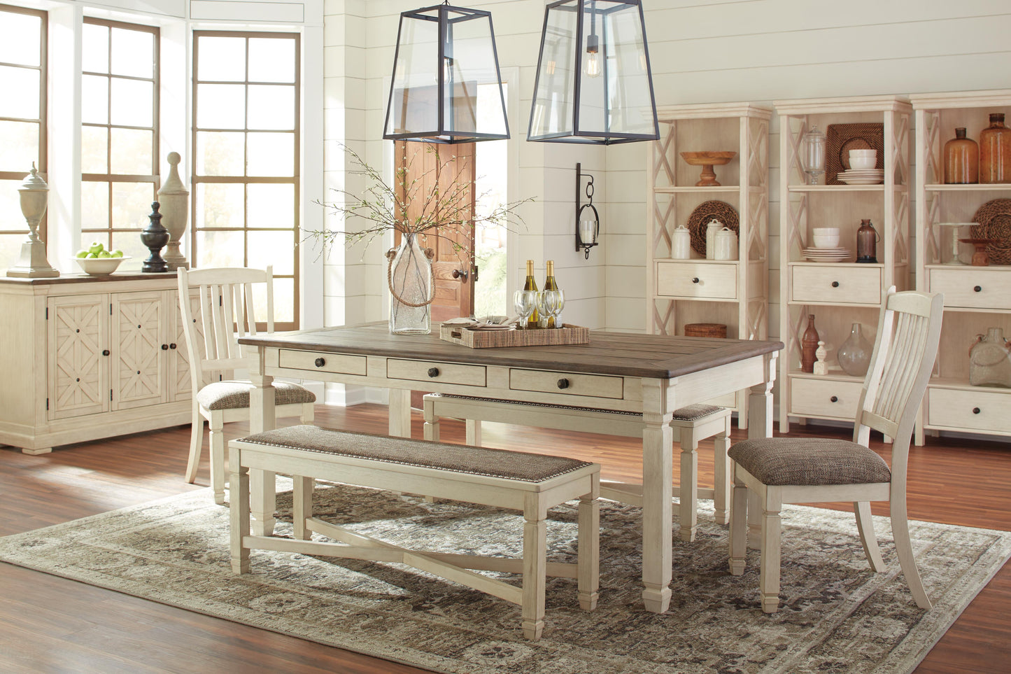 Ashley Bolanburg Two-tone Rake-Back Dining Chairs (Set of 2)