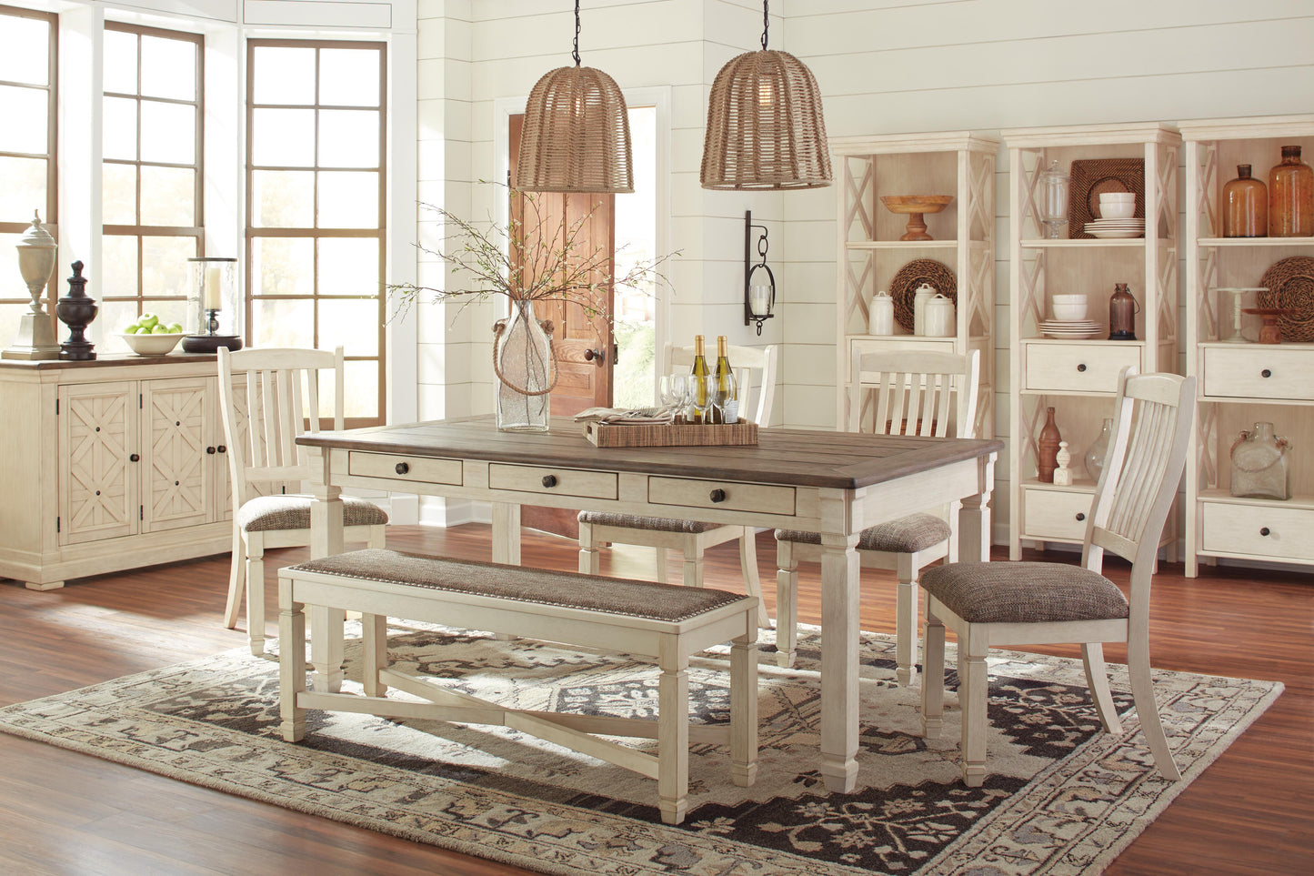 Ashley Bolanburg Two-tone Rake-Back Dining Chairs (Set of 2)
