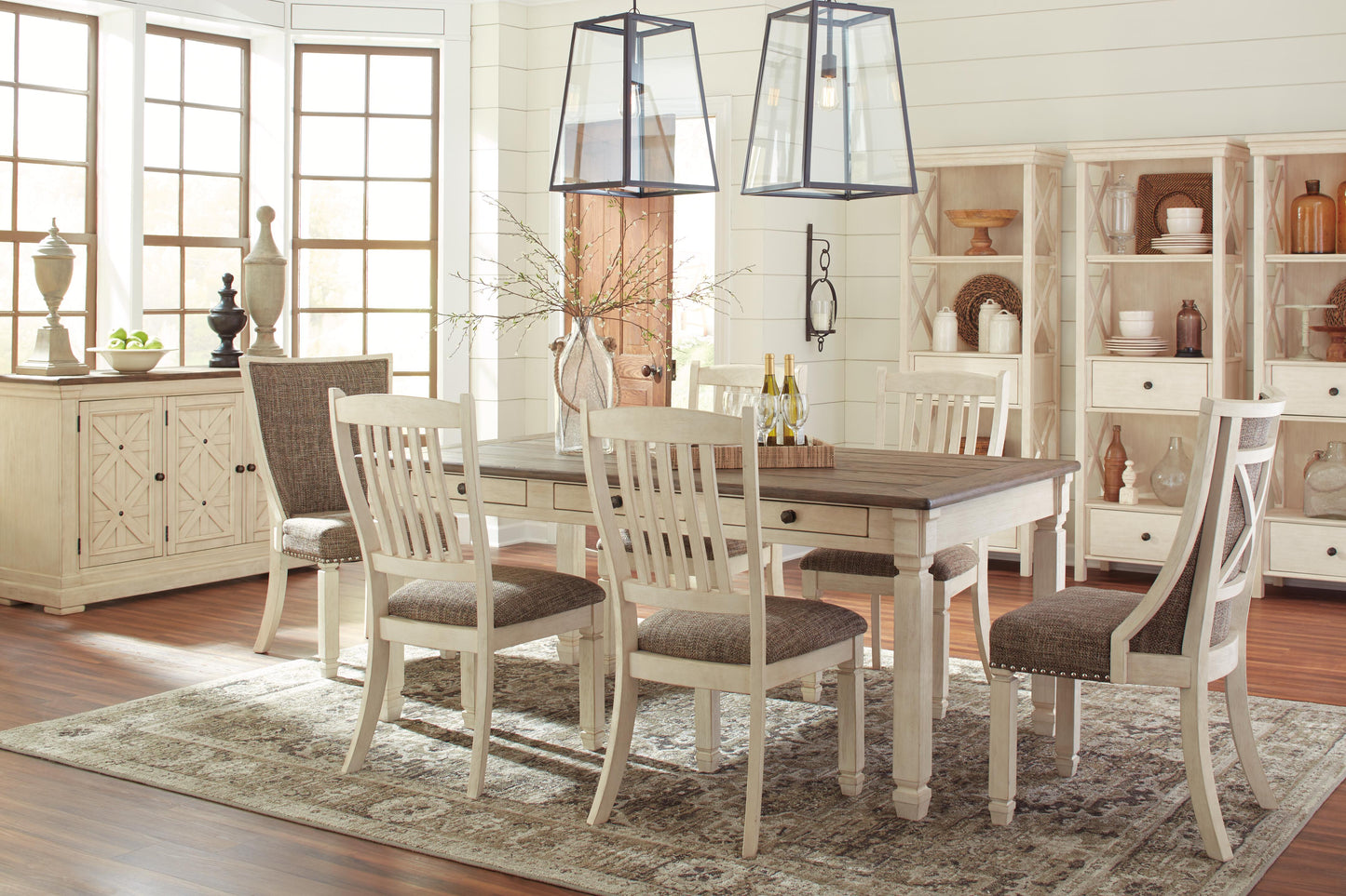 Ashley Bolanburg Two-tone Rake-Back Dining Chairs (Set of 2)