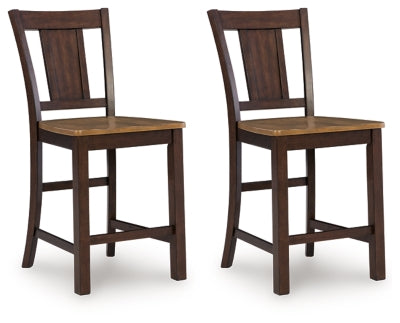Ashley Anixburg Light Brown Dark Brown Counter Height Barstool (Set of 2)