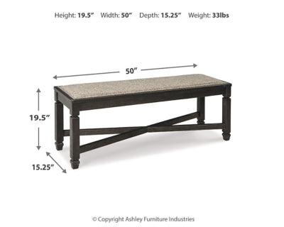 Ashley Tyler Creek Black Grayish Brown Dining Bench