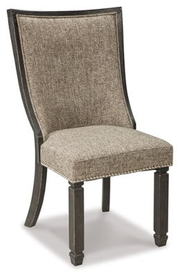 Ashley Tyler Creek Black Grayish Brown Upholstered Dining Room Chair (Set of 2)