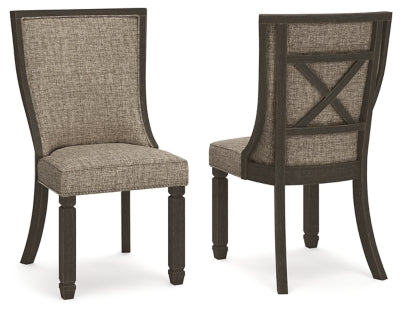 Ashley Tyler Creek Black Grayish Brown Upholstered Dining Room Chair (Set of 2)