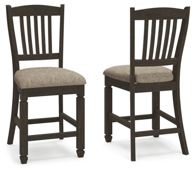 Ashley Tyler Creek Black Grayish Brown Counter Height Bar Stool (Set of 2)