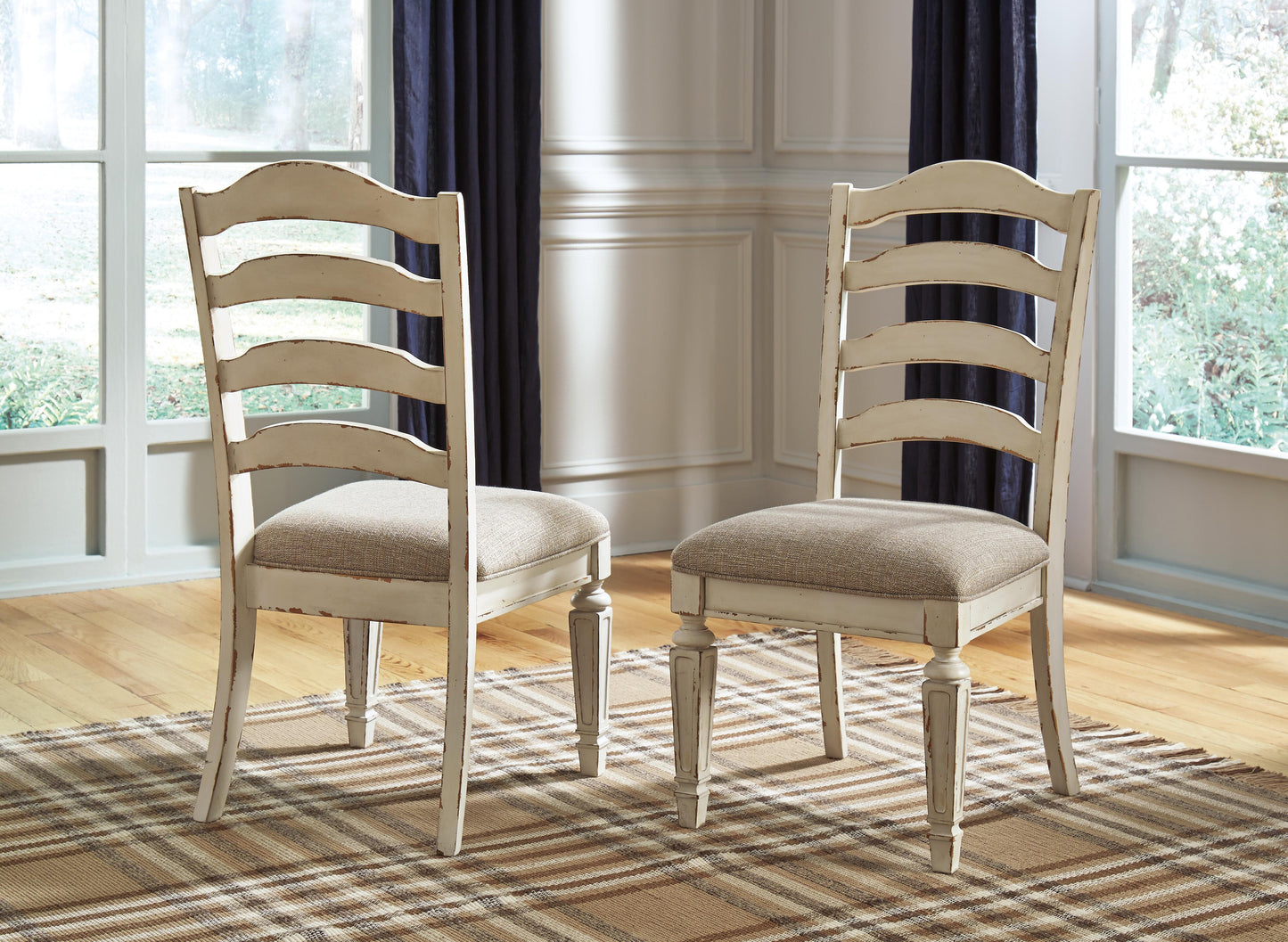 Ashley Realyn Chipped White Dining Chair (Set of 2)