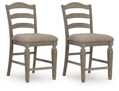 Ashley Lodenbay Antique Gray Counter Height Barstool (Set of 2)