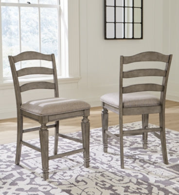 Ashley Lodenbay Antique Gray Counter Height Barstool (Set of 2)