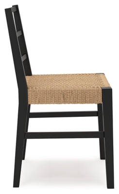 Ashley Isanti Light Brown Black Dining Chair (Set of 2)