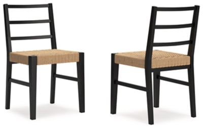 Ashley Isanti Light Brown Black Dining Chair (Set of 2)