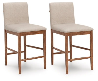 Ashley Isanti Light Brown Counter Height Barstool (Set of 2)