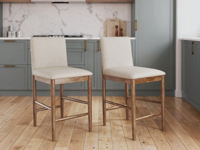 Ashley Isanti Light Brown Counter Height Barstool (Set of 2)