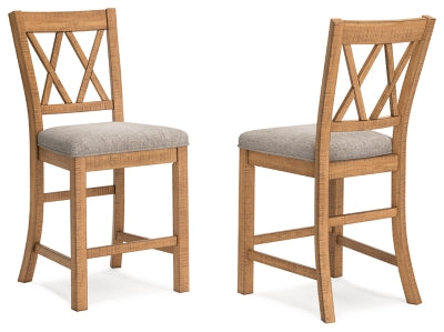 Ashley Havonplane Brown Counter Height Barstool (Set of 2)