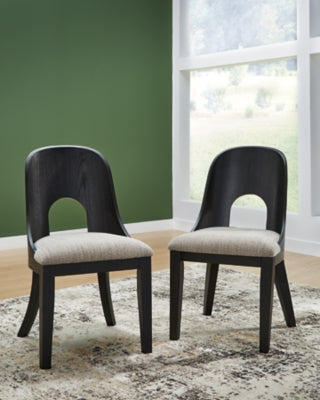 Ashley Rowanbeck Gray Black Dining Chair (Set of 2)